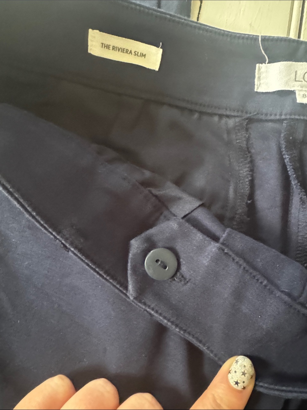 Loft The Riviera Slim Pants Navy Blue Size 8 - Picture 8 of 8